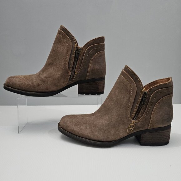 Born Malta II Ankle Bootie Womens 9 Brown Suede Distressed Western Cowboy NEW - Picture 2 of 15